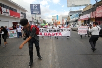 Sábado 7 de enero del 2017. Tuxtla Gutiérrez. Durante la marcha en contra del gasolinazo este medio día