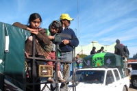 Viernes 17 de enero del 2014. San Pedro Chenalho. Foto/Miradasur. Pobladores desplazados de la comunidad Puebla regresan esta mañana al ejido pedrano para intentar cosechar el café en esta comunidad.