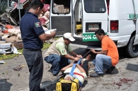 Viernes 29 de agosto del 2014. Tuxtla Gutiérrez. Aspecto del accidente de este medio día en la entrada poniente a la ciudad.