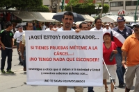 Viernes 4 de septiembre del 2015. Tuxtla Gutiérrez. Paco Rojas Toledo ex candidato a la alcaldía de la capital de Chiapas por el PAN se manifiesta este medio día después de recibir la demanda por lavado de dinero durante la campaña política que se encuent
