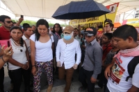 Miércoles 17 de junio del 2015. Tuxtla Gutiérrez, Agustín Gómez Pérez, joven inmolado durante las protestas del mes de diciembre pasado durante su conferencia de prensa momentos antes de regresar a la comunidad Chigton en el municipio de Ixtapa.