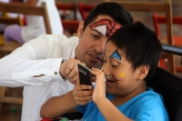 Lunes 28 de abril del 2014. Tuxtla Gutiérrez. Los niños especiales de Aldeas Infantiles SOS de Chiapas celebran este medio día, el Día del Niño con piñatas y regalos sorpresa.