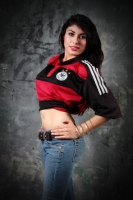 Domingo 13 de julio del 2014. Tuxtla Gutiérrez. Nuestras modelos conmemorativas de la final del fut bol con el uniforme de Alemania.