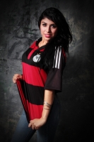 Domingo 13 de julio del 2014. Tuxtla Gutiérrez. Nuestras modelos conmemorativas de la final del fut bol con el uniforme de Alemania.