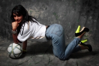 Domingo 13 de julio del 2014. Tuxtla Gutiérrez. Nuestras modelos conmemorativas de la final del fut bol con el uniforme de Alemania.