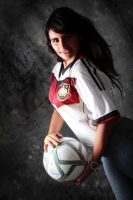 Domingo 13 de julio del 2014. Tuxtla Gutiérrez. Nuestras modelos conmemorativas de la final del fut bol con el uniforme de Alemania.