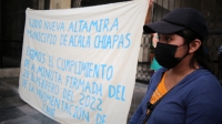 20231018. Tuxtla. Ejidatarios de Nuevo Altamira en Ácala protestan por el incumplimiento de la obra pública en Chiapas.