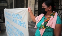 20231018. Tuxtla. Ejidatarios de Nuevo Altamira en Ácala protestan por el incumplimiento de la obra pública en Chiapas.