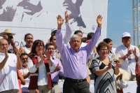 Foto/JH Domingo 19 de febrero del 2017. Tuxtla Gutiérrez. Andrés Manuel López Obrador reúne a sus simpatizantes este medio día en el parque Morelos-Bicentenario