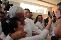 Jueves 1 de marzo del 2018. Tuxtla Gutiérrez. Andrés Manuel López Obrador antes de reunirse con empresarios chiapanecos este medio dí­a en conocido hotel del poniente de la ciudad.