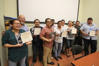 Miércoles 30 de abril del 2014. Tuxtla Gutiérrez. Terminando el Taller de Periodismo Cultural de José Ángel Leyva y Coneculta-Chiapas.