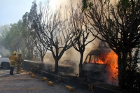 Martes 20 de diciembre del 2016. Tuxtla Gutiérrez. Varios vehículos fueron incendiados esta mañana durante el atentado a las instalaciones de la Secretaria de Educación de Chiapas sin que a la hora se tengan informes de quien ocasionara el siniestro.