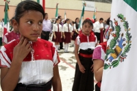 Miércoles 24 de febrero del 2016. Tuxtla Gutiérrez. Este medio día se lleva a cabo la ceremonia de abanderamiento de las escoltas del sistema escolar en la capital del estado de Chiapas.