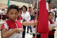 Miércoles 24 de febrero del 2016. Tuxtla Gutiérrez. Este medio día se lleva a cabo la ceremonia de abanderamiento de las escoltas del sistema escolar en la capital del estado de Chiapas.