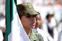 Martes 24 de febrero del 2015. Tuxtla Gutiérrez. El abanderamiento de las escoltas escolares de Chiapas se realiza esta mañana en el estadio de Fut Bol Americano Samuel León Brindis en la capital del estado de Chiapas.
