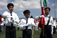 Martes 24 de febrero del 2015. Tuxtla Gutiérrez. El abanderamiento de las escoltas escolares de Chiapas se realiza esta mañana en el estadio de Fut Bol Americano Samuel León Brindis en la capital del estado de Chiapas.