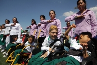 Martes 24 de febrero del 2015. Tuxtla Gutiérrez. El abanderamiento de las escoltas escolares de Chiapas se realiza esta mañana en el estadio de Fut Bol Americano Samuel León Brindis en la capital del estado de Chiapas.
