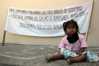 Lunes 4 de junio del 2012. Tuxtla Gutiérrez, Chiapas.  Aspecto de la protesta que realizan los pobladores de la comunidad Cerro el Baúl en los Chimalapas, los cuales son afectados por los problemas entre Chiapas y Oaxaca.