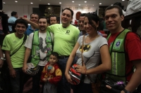 Martes 11 de noviembre del 2014. Tuxtla Gutiérrez. Los ciclistas de Tuxtla durante la sesión del congreso local durante la presentación de las iniciativas a favor del libre tránsito en dos ruedas.