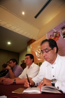 Miércoles 16 de febrero. René Bejarano,  del  Movimiento Izquierda Democrática Nacional realiza la convención nacional con militantes de la izquierda de Chiapas, esta mañana en conocido hotel de la ciudad de Tuxtla Gutiérrez.