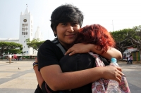 Sábado 19 de septiembre del 2015. Tuxtla Gutiérrez. La comunidad LGBTI se reúne esta tarde en la plaza central de la capital del estado de Chiapas donde se manifiestan por cuarta ocasión en el Besoton 2015 exigiendo igualdad de derechos todas las personas