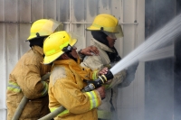 Julio del 2015. Tuxtla Gutiérrez. Los bomberos de la ciudad.