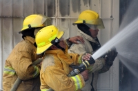 Julio del 2015. Tuxtla Gutiérrez. Los bomberos de la ciudad.