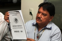 Viernes 15 de noviembre del 2013. Tuxtla Gutiérrez. El Notario Público Horacio Culebro Borrayas en su conferencia de prensa de esta mañana habla sobre las denuncias que ha interpuesto en la PGR y el estado que guardan las demandas y amparos en contra de l