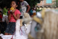 Lunes 25 de julio del 2016. Suchiapa. La Danza del Caballo Blanco o Nandayuli. Durante los festejos de Santa Ana en esta comunidad, los jóvenes bailan acompañados del ritmo de la carrizo y tambores en un vaivén frenético entre quienes representan caballos