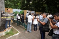 Lunes 29 de agosto del 2016. Tuxtla Gutiérrez. La clausura simbólica por ciudadanos que piden ser escuchados en la obra de la remodelación de la Calzada de los Hombres Ilustres.