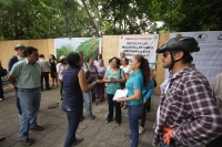 Lunes 29 de agosto del 2016. Tuxtla Gutiérrez. La clausura simbólica por ciudadanos que piden ser escuchados en la obra de la remodelación de la Calzada de los Hombres Ilustres.