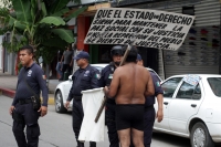 Lunes 28 de octubre del 2019. Tuxtla Gutiérrez. Un chiapacorceño protesta en la ciudad.