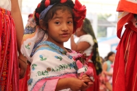Lunes 30 de enero del 2017. Tuxtla Gutiérrez. La Virgen de Candelaria. La comunidad Zoque se reúne desde la madrugada para iniciar el recorrido de las tres Vírgenes de Copoya las cuales recorren bailando y gritando vivas acompañados de los sones tradicion