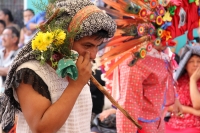 Lunes 30 de enero del 2017. Tuxtla Gutiérrez. La Virgen de Candelaria. La comunidad Zoque se reúne desde la madrugada para iniciar el recorrido de las tres Vírgenes de Copoya las cuales recorren bailando y gritando vivas acompañados de los sones tradicion