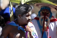 Domingo 15 de febrero del 2015. San Miguel Huixtan. Los danzantes de las comunidades de Huixtan realizan la representación de la danza de Carnaval este medio día en esta comunidad de los altos de Chiapas donde se reúnen celebrando los días previos a la cu