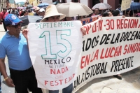 Domingo 15 de septiembre del 2013. San Cristóbal de las Casas. Aspectos de la marcha  de Solidaridad con la lucha del magisterio chiapaneco por parte de las familias y agrupaciones coletas.