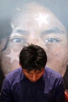 Miércoles 21 de mayo del 2014. Tuxtla Gutiérrez. El joven Rodolfo Dominguez “Chauk” originario de la comunidad Tsotsil Chalchihuitan y co-protagonista de la película mexicana La Jaula de Oro durante la premier de la cinta en un conocido cine de la capital