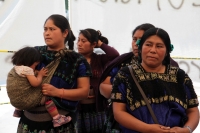 Martes 27 de marzo del 2018. Tuxtla Gutiérrez. Los desplazados del ejido Puebla de Chenalho continúan en plantón en la plaza central exigiendo que termine la violencia armada en Los Altos de Chiapas.