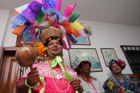 Sábado 14 de enero del 2017. Chiapa de Corzo. Las Chuntá son personajes vestidos a la usanza de las mujeres indígenas de la de presión central de Chiapas quienes recorren las calles de esta colonial ciudad de la ribera del rio Grijalva gritando vivas y ba