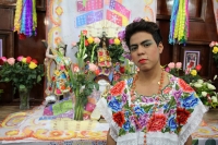 Domingo 8 de enero del 2017. Chiapa de Corzo.  Las Chuntá gritan y bailan al entrar la noche en las calles de esta comunidad de la ribera del Grijalva anunciando el inicio de la Fiesta Grande Chiapas.