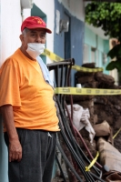 Miércoles 3 de junio del 2020. Tuxtla Gutiérrez. Una familia de la colonia San Francisco es afectada por la intensa lluvia de esta madrugada al derrumbarse parte de un muro del domicilio ubicado en la 17 sur oriente