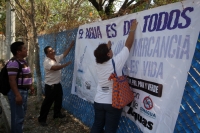 Domingo 22 de marzo del 2015. Tuxtla Gutiérrez. Los Chiapanecos en Defensa del Agua y organizaciones sociales realizan una manifestación en lo que llaman la toma simbólica de las instalaciones de Conagua en la capital de Chiapas.