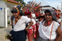 Martes 14 de octubre del 2014. Tuxtla Gutiérrez. Las fiestas patronales de la Virgen del Rosario se llevan a cabo durante la octava de la advocación de María por la mayordomía y priostería de la comunidad Zoque cuando las Vírgenes (Candelaria, María de Ol