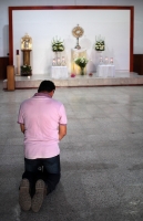 Martes 31 de marzo del 2020. Tuxtla Gutiérrez. La cercanía de la Semana Santa mantiene algunas capillas abiertas durante estos días de la contingencia provocada por el Coronavirus