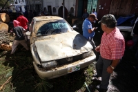 Jueves 7 de agosto del 2014. San Cristóbal de las Casas. El tornado F-0 (cero) del día de ayer presentó ráfagas de viento con más de 70 kilómetros por hora según autoridades de CONAGUA y se han contabilizado más de 400 viviendas afectadas, 40 árboles derr