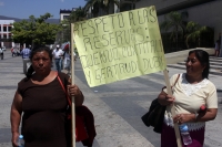 Martes 10 de marzo del 2015. Tuxtla Gutiérrez. Habitantes del Barrio Cuxtitali de San Cristóbal de las Casas llegan a la capital de Chiapas para exigir a la administración estatal y en el congreso local que sean resultas las demandas de agua potable y de 