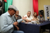 Viernes 23 de septiembre del 2016. Tuxtla Gutiérrez. Margarita Aguilar durante la presentación de su libro Acordes de Espinas es acompañada Daniel Trejo Sirvent, David Díaz y Heriberto Ortiz esta noche en el Museo de la Marimba en la capital del estado de