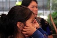 Lunes 2 de abril del 2018. Tuxtla Gutiérrez. Desplazados del Ejido Puebla denuncian esta mañana los nuevos ataques violentos de los grupos paramilitares de Chenalho, donde se habla de la ejecución de Manuel Gómez Pérez, Alonso Gómez Hernández, Isid