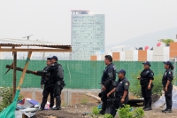 Martes 27 de mayo del 2014. Tuxtla Gutiérrez. Las fuerzas policiacas del estado de Chiapas acompañan el desalojo de los predios invadidos en las cercanías del fraccionamiento Vida Mejor y que los colonos denominan Colonia Manuel Velazco