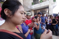 Miércoles 3 de diciembre del 2014. Tuxtla Gutiérrez. Los familiares de florentino Gómez Girón, preso en el Amate se desangran este medio día para exigir la liberación inmediata del líder campesino de Ixtapa.